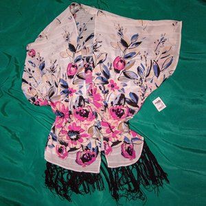 Floral Chiffon Multi Color Kimono Cardigan